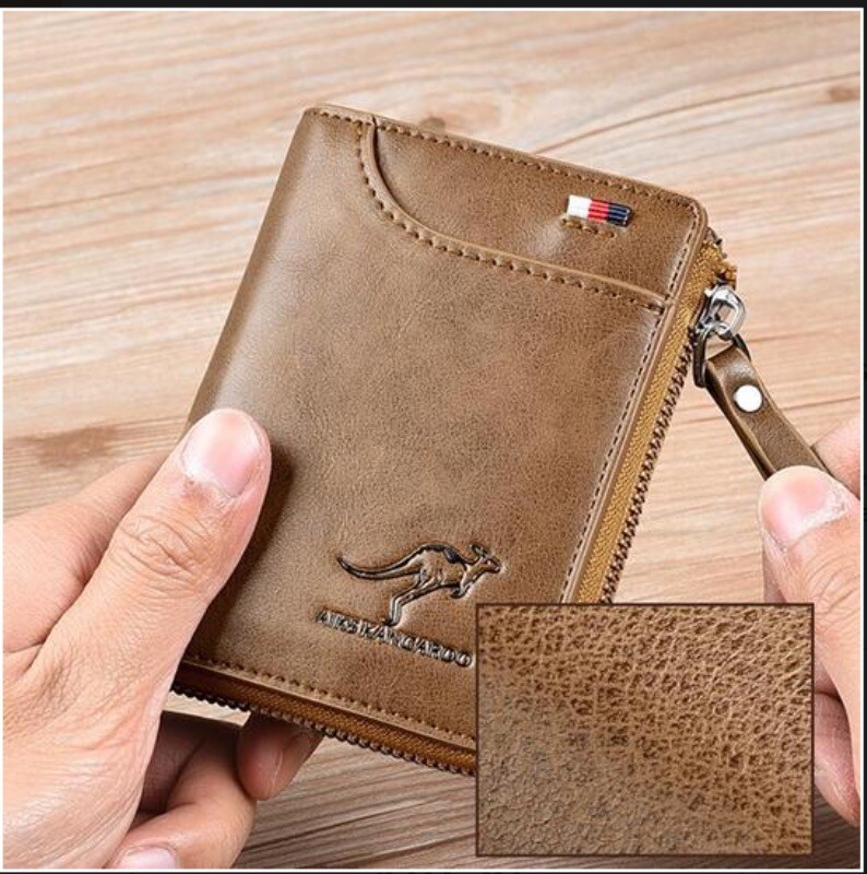 Mens RFID Blocking Leather Wallet Credit Card ID Holder Zipper Purse Waterproof