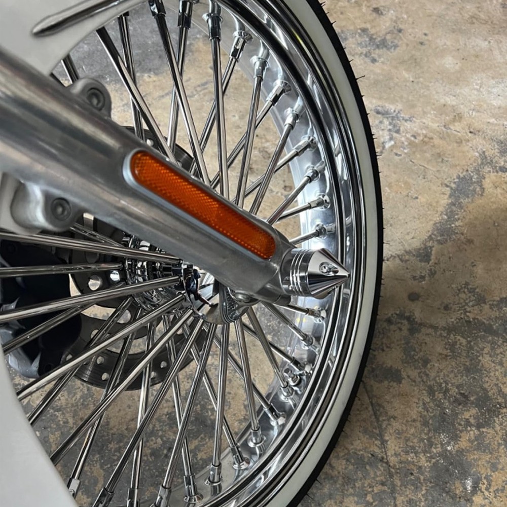 Chrome Motorcycle Thick Cut Front Wheel Axle Nut Cover Cap For Harley Davidson