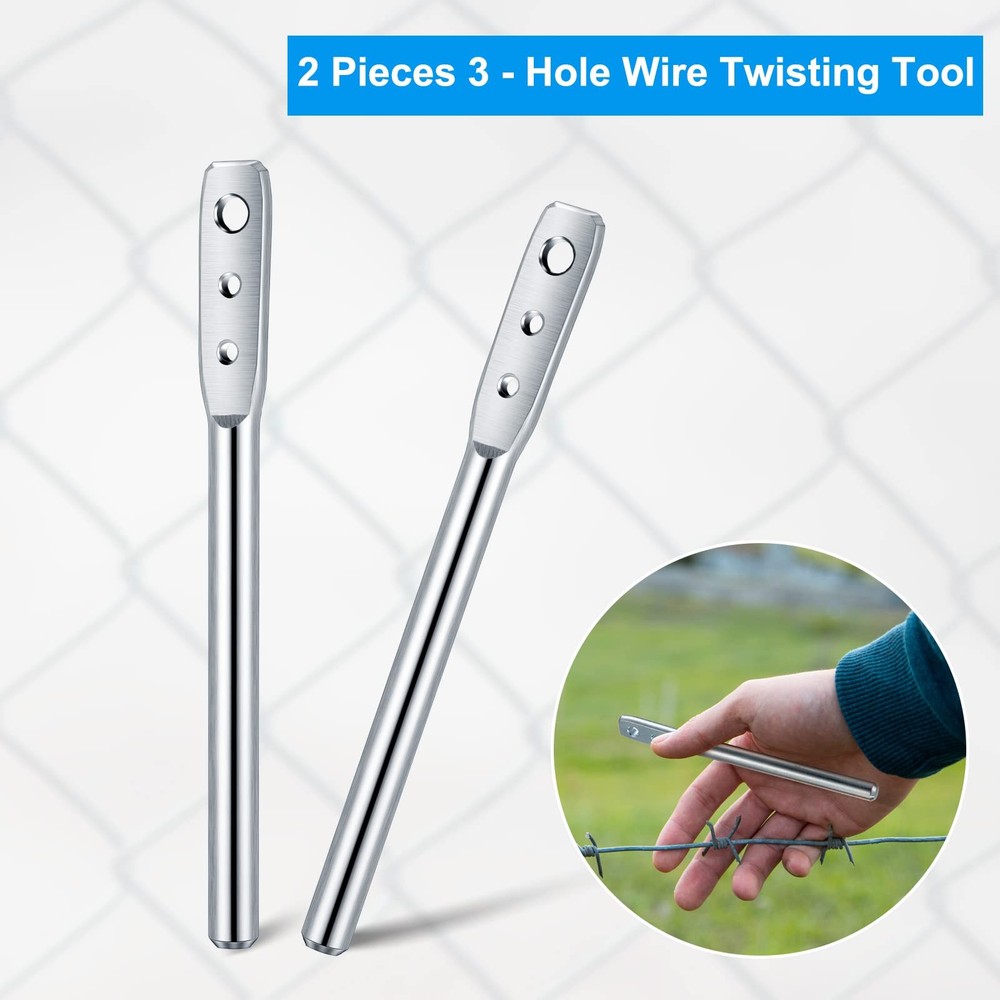 2 Pack 3 Hole Wire Twister Multi-Functional Bender High-tensile Tool...