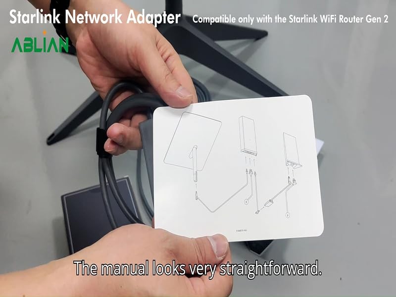 Starlink Ethernet Adapter V2, with Gen 2 Starlink Rectangular Dish and Mesh W...