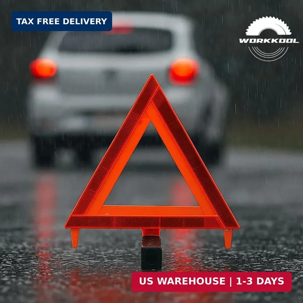 WORKKOOL Safety Triangles DOT Approved, Standard Warning Triangles Enmergency Re