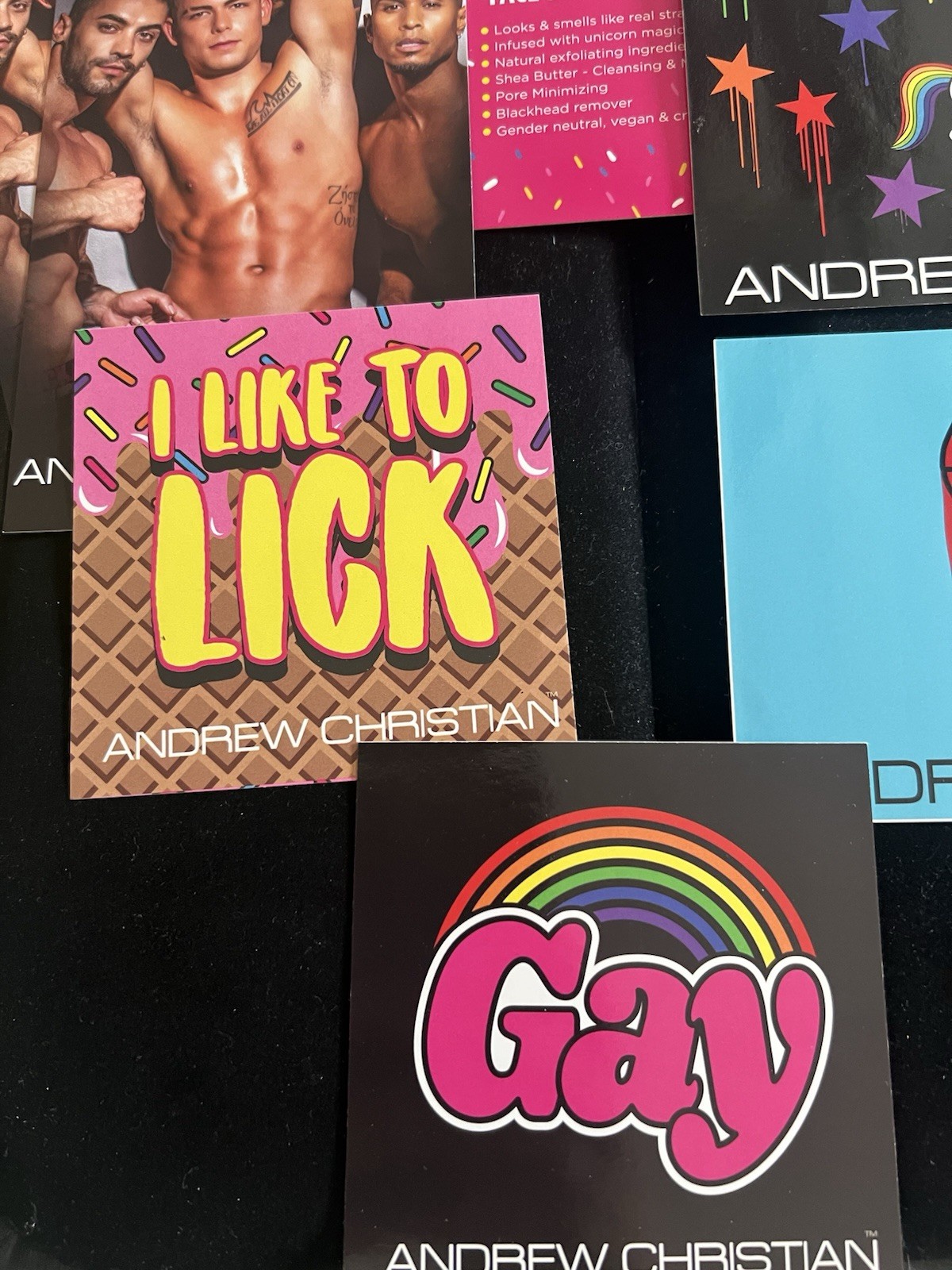 Andrew Christian Underwear Brand Promotional Sticker Decal Set (4) & Cards