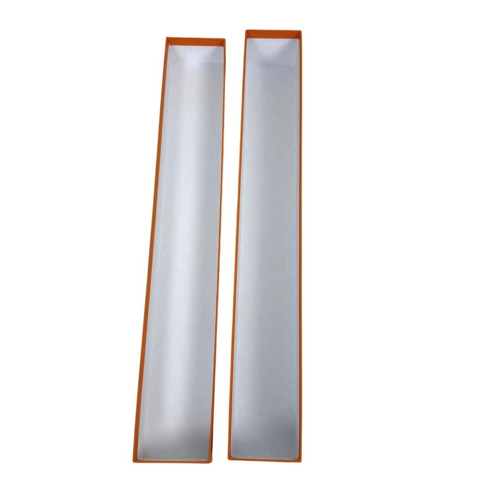 Hermes Iconic Orange Long Thin Rectangular Gift Box