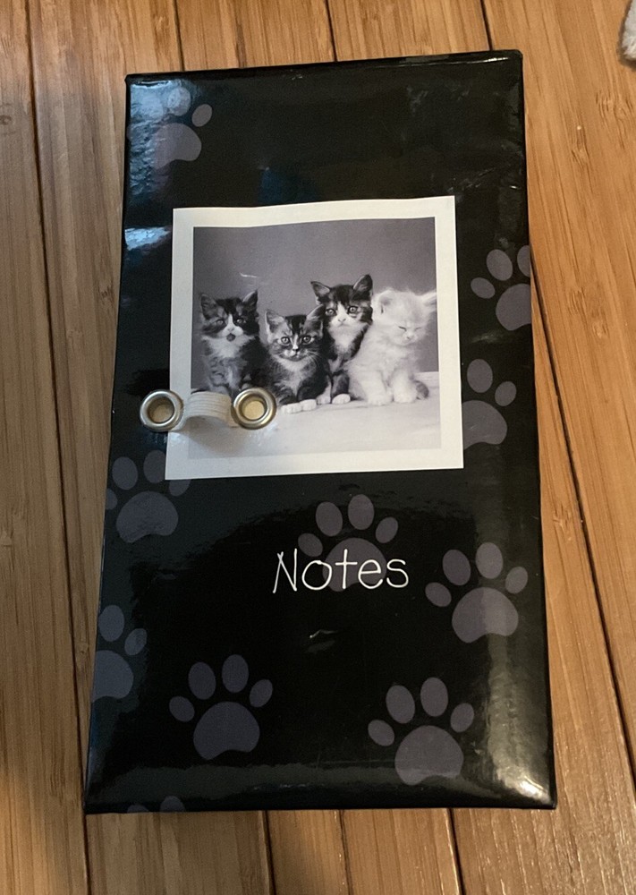 Cute Cat Note Pad With Paw Prints