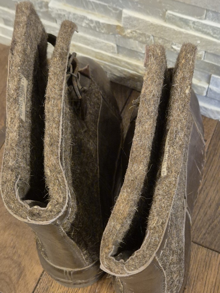 WW2 German Army Winter Sentry Boots, both maker label 1943 made, nice