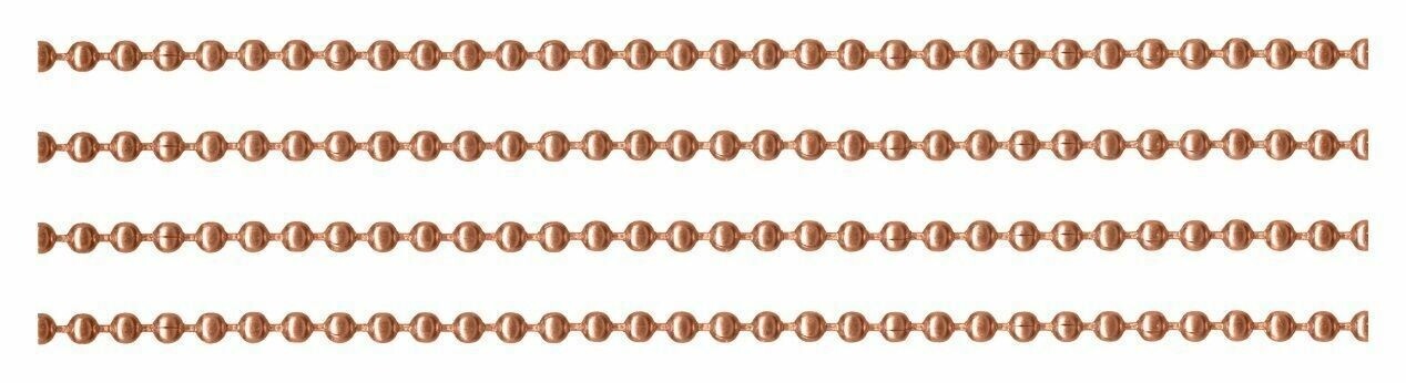 Pure 100% COPPER BALL CHAIN 24" Necklace with clasp (#3 / 2.4mm) Made in USA