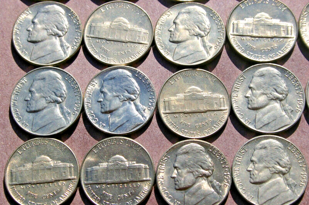 1956 "P" JEFFERSON NICKEL ROLL UNC 5 Cents Roll