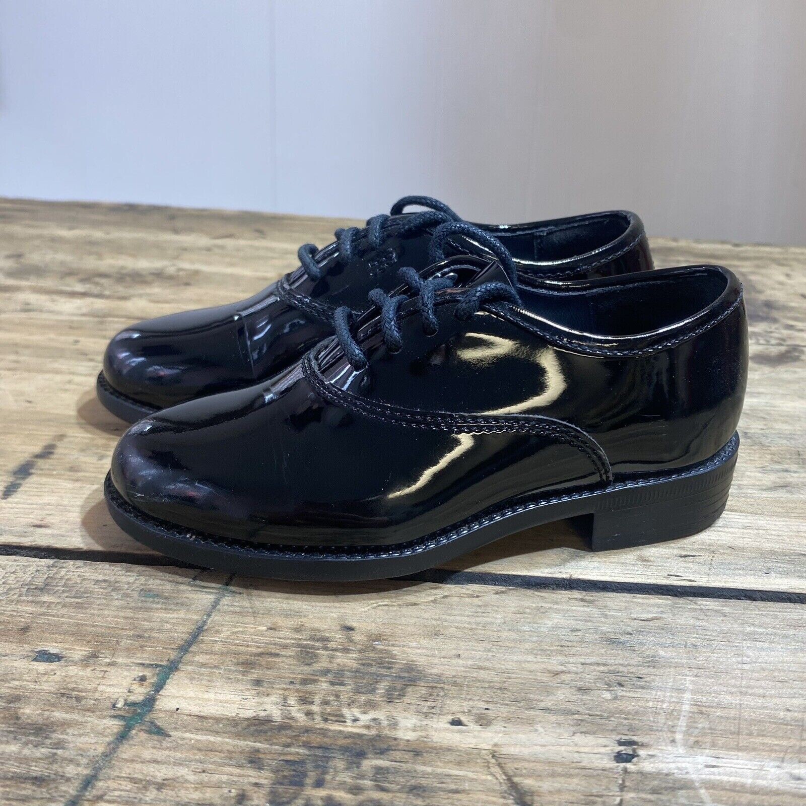 Men's Black Round Toe Shiny Tuxedo Shoe Wedding Formal Lace Up