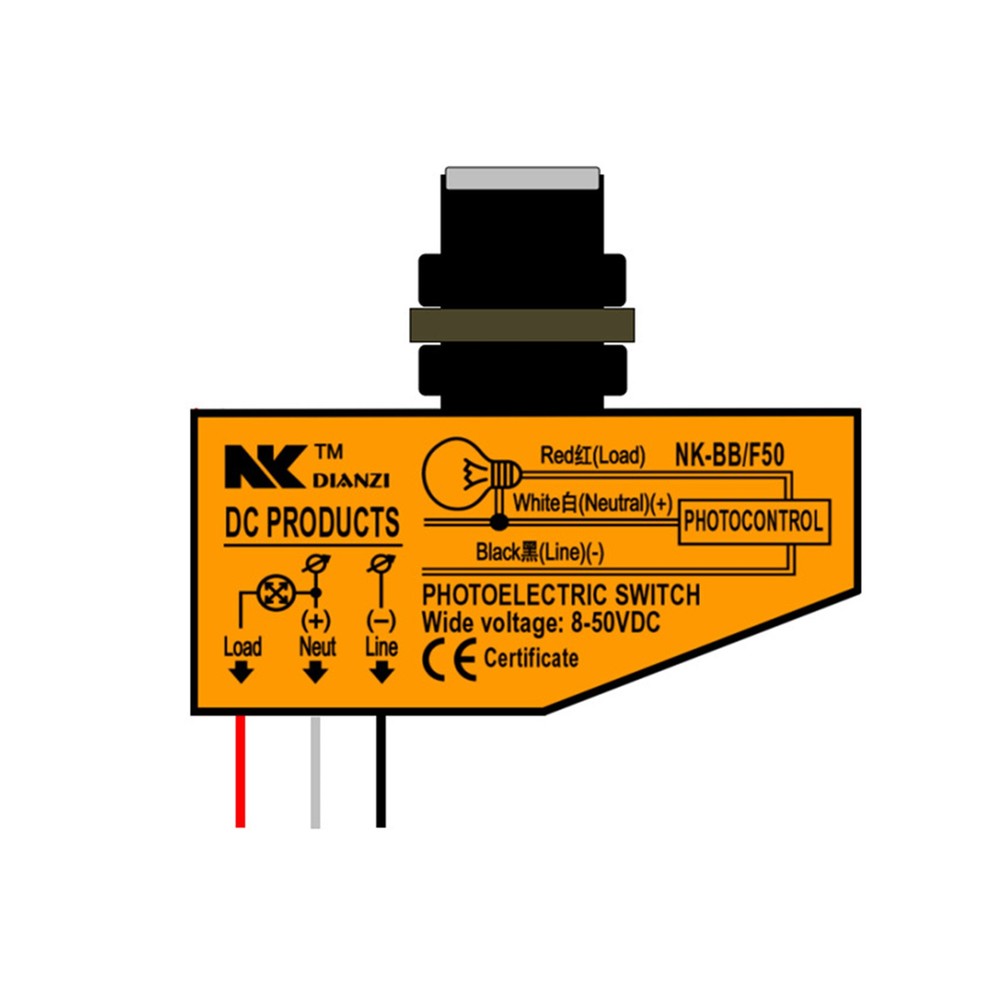 Automatic Light Sensor Control Switch DC8-50V Photocell Light Switch Replacement