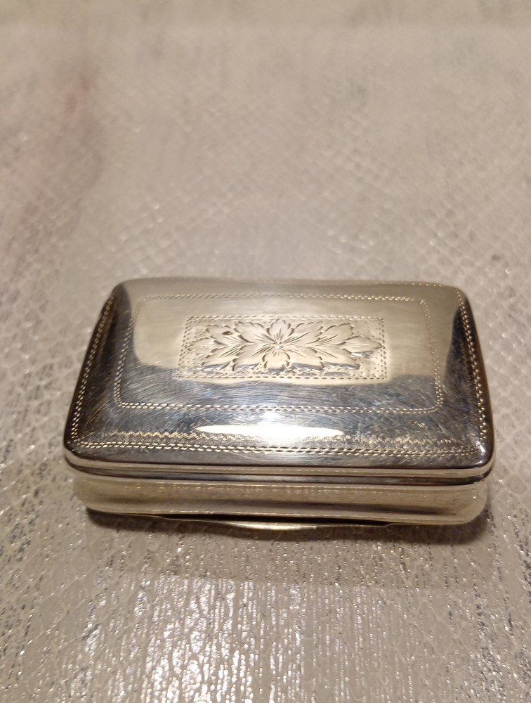 Solid Silver Snuff Box, Nathaniel Mills,18th Century George III. Full Hallmarks.