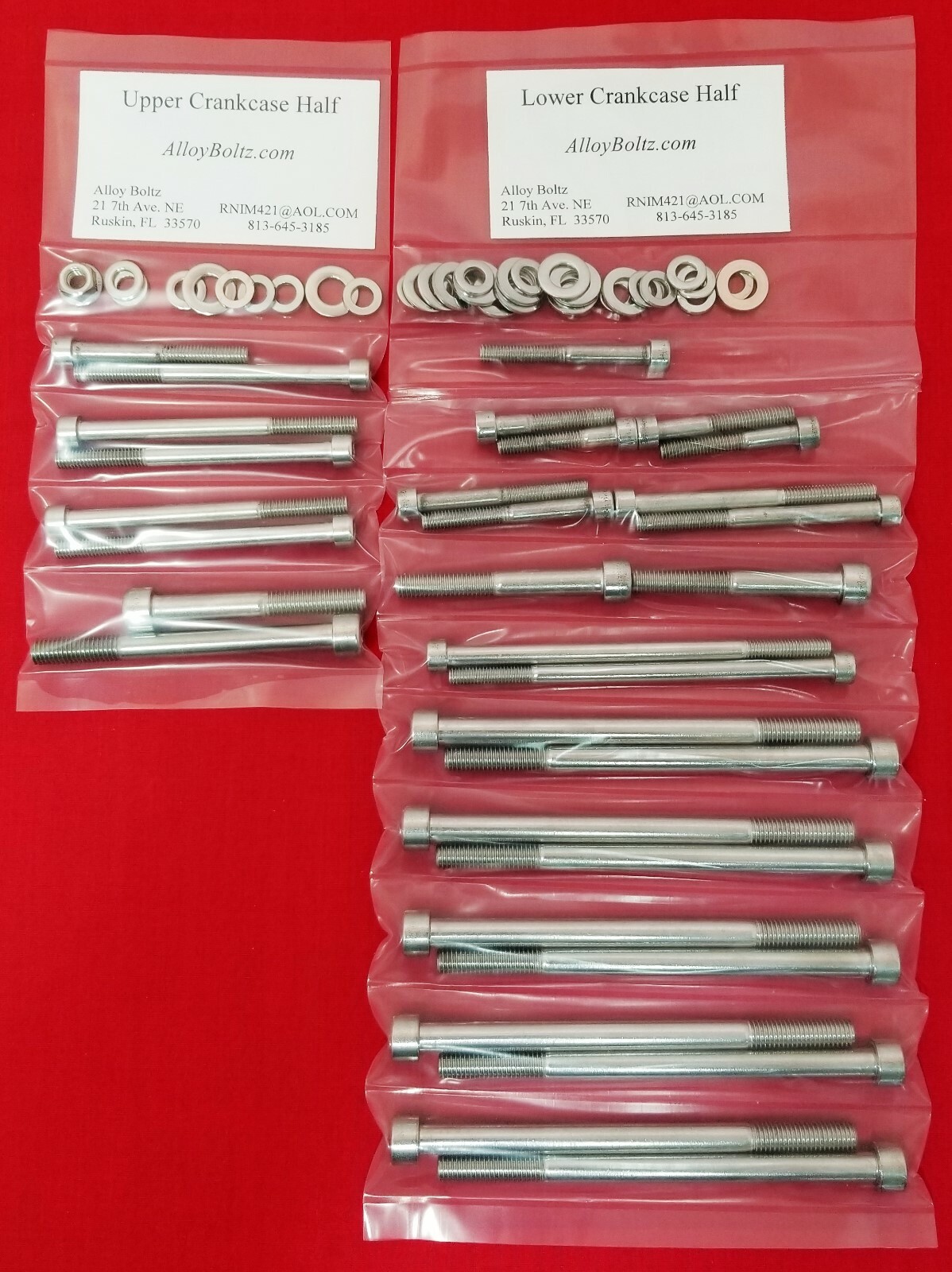 HONDA 1979-1982 CB750 DOHC POLISHED STAINLESS CRANKCASE HALVES BOLT SCREW KIT