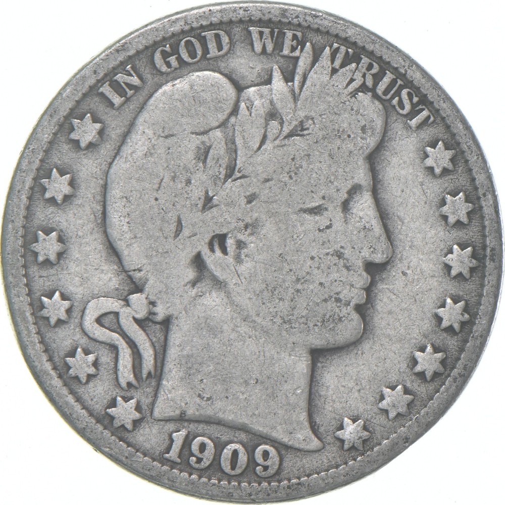 1909-O Barber Half Dollar Average Circ 90% Silver
