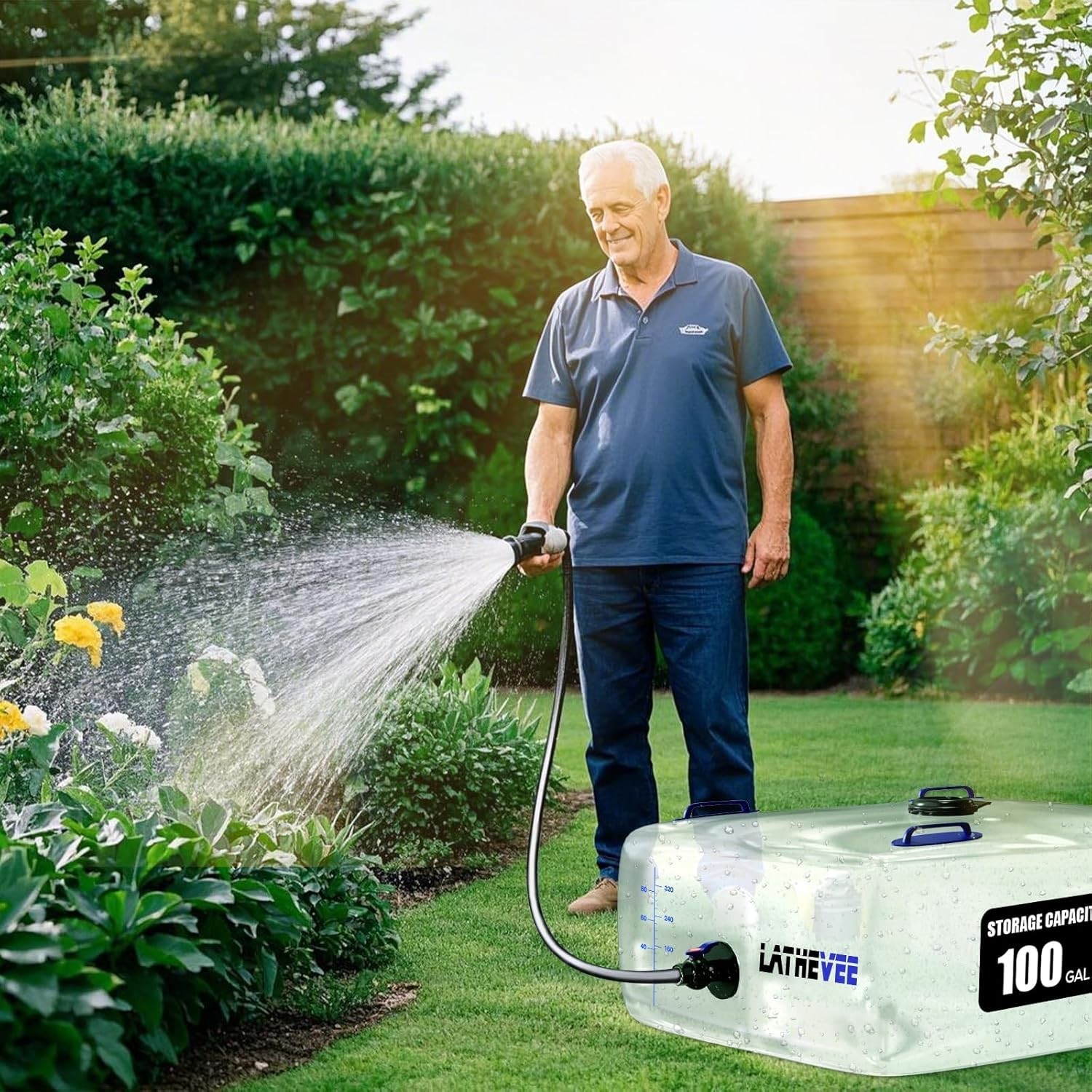 Water Storage Bladder, 100 Gallon Portable Water Tank, Collapsible Water Storage