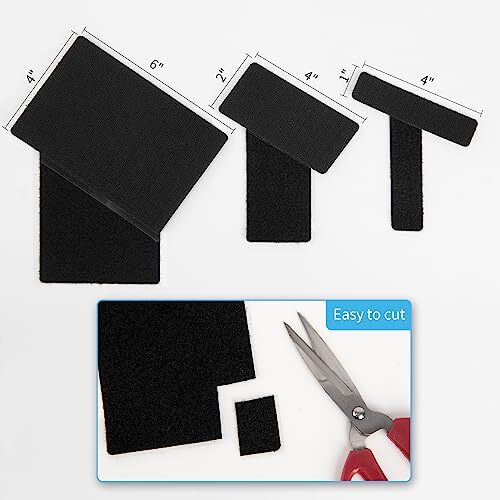 48Pcs 2x4 Inch Hook and Loop Strips w/ Adhesive for Cable Organizing Undertaking