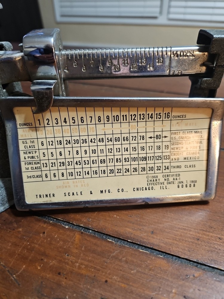 Vintage Postal Scale - Triner Model AA-1 Tabletop Model 1968