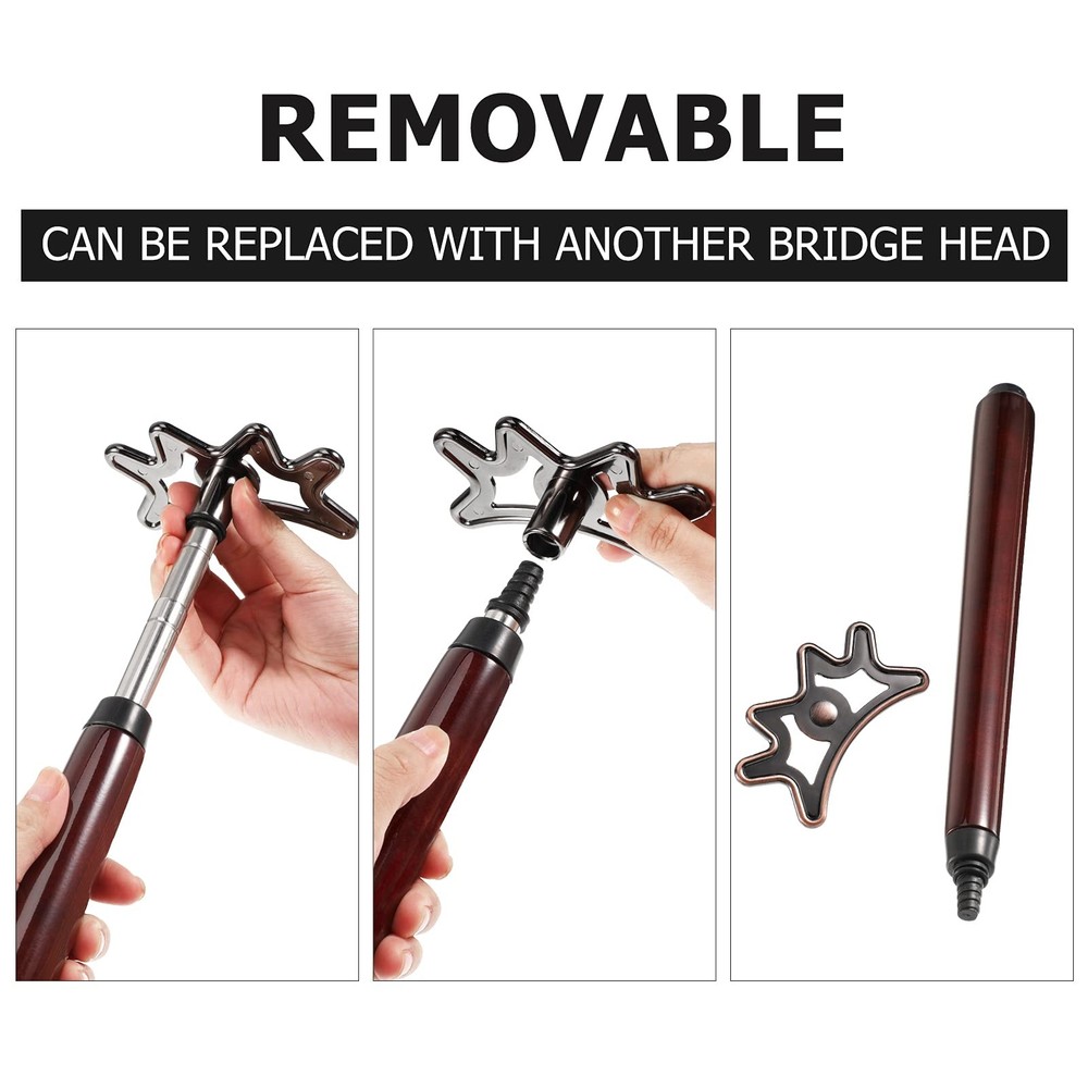 Sumind Retractable Pool Bridge Stick - Adjustable Billiards Cue Brown