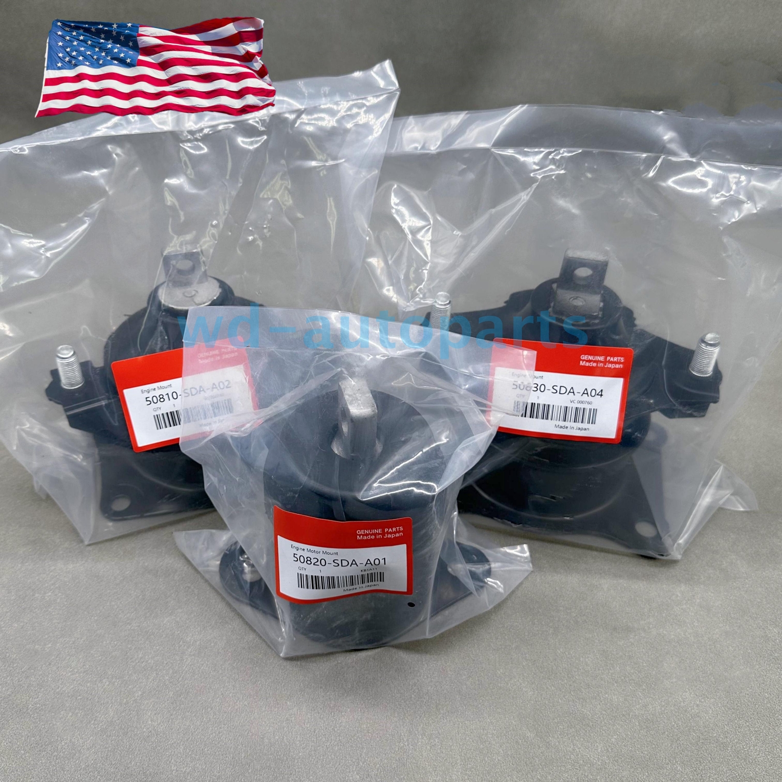 OEM! 3PC Motor Mounts Set for 03-07 Honda Accord 04-08 Acura TSX 2.4L Auto Trans