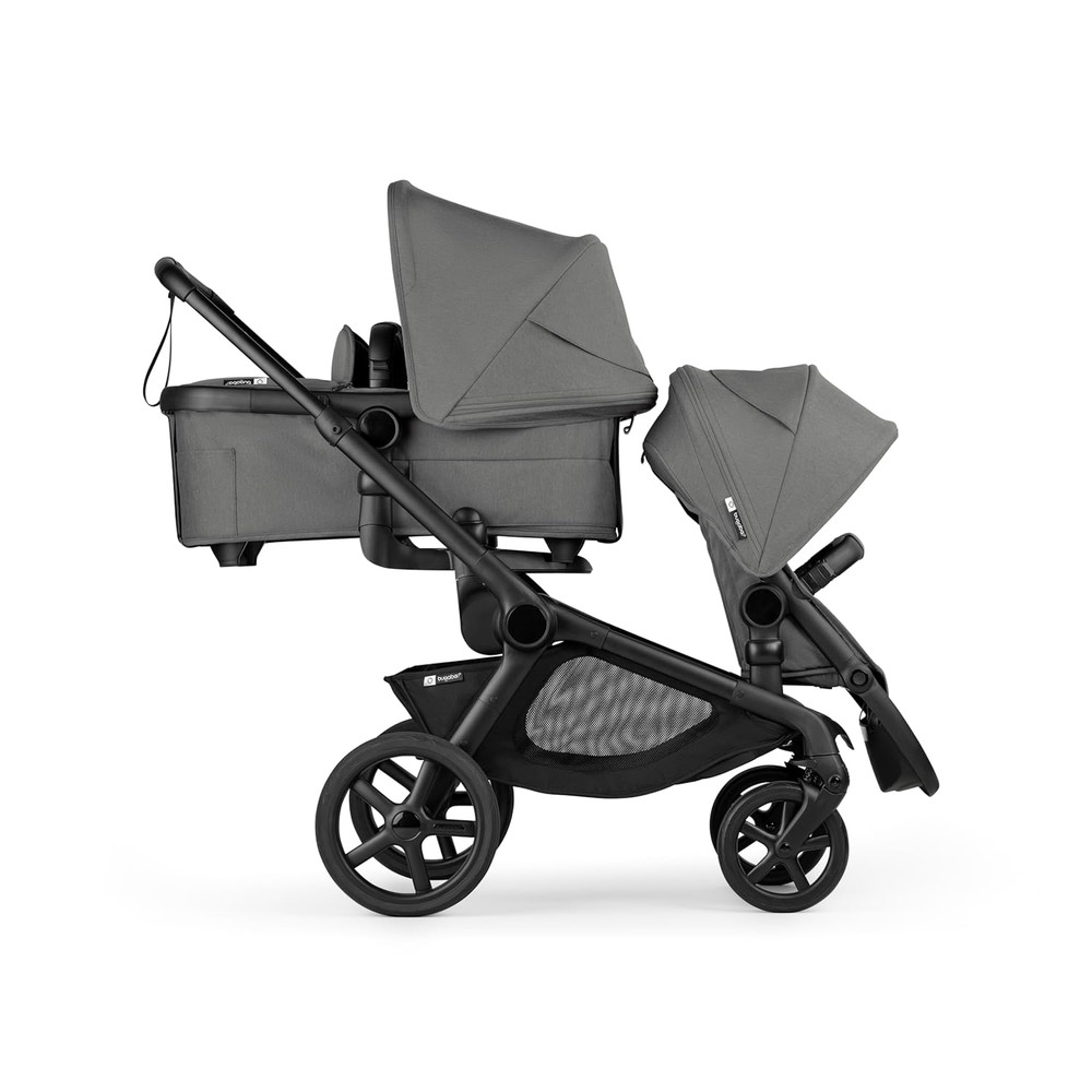 Kangaroo Double Stroller Seat - Moon Grey | Reversible & Adjustable Features