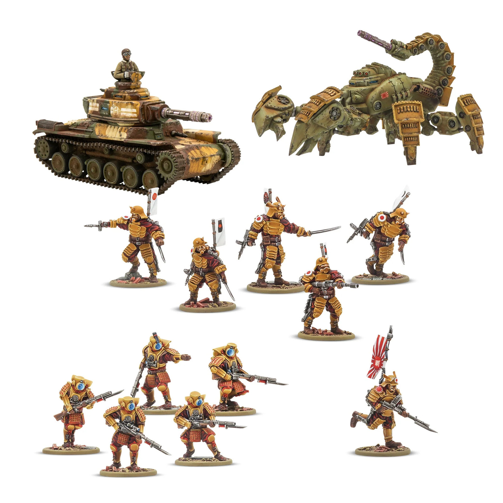 Empire of Japan Starter Army for Konflikt '47 – Miniatures, Tanks, and Dice Set