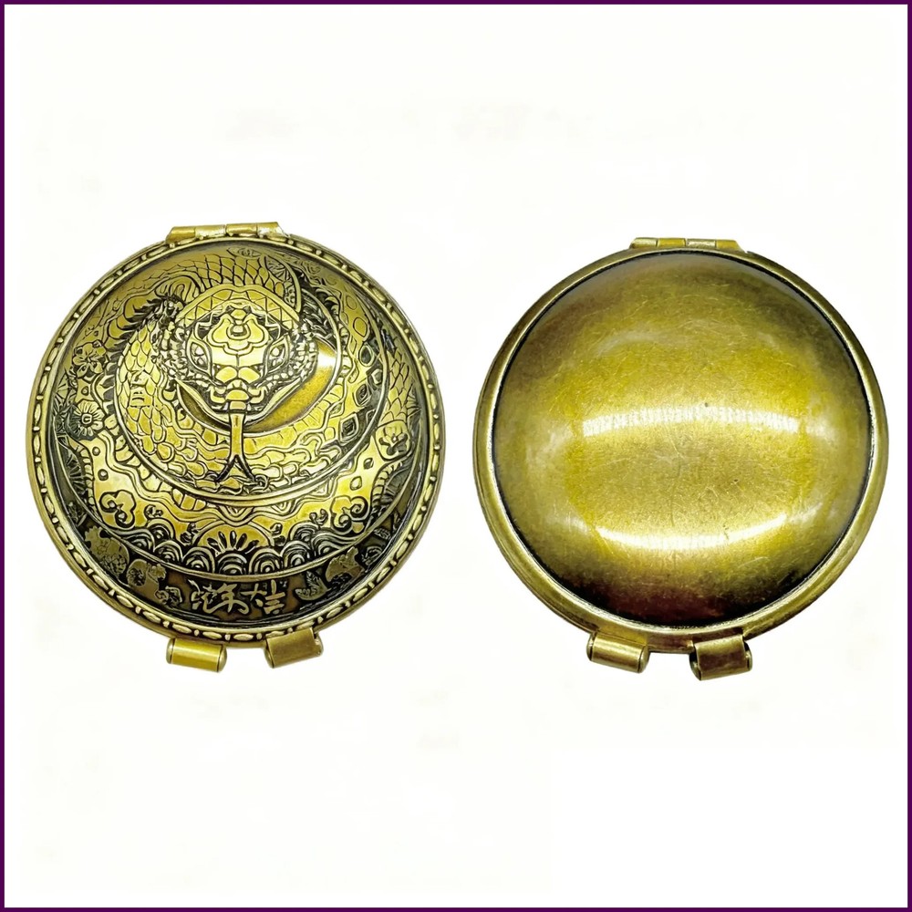 Retro Lighter Brass 1935 Compact Round Semi-Automatic Antique Lighter Mechanical