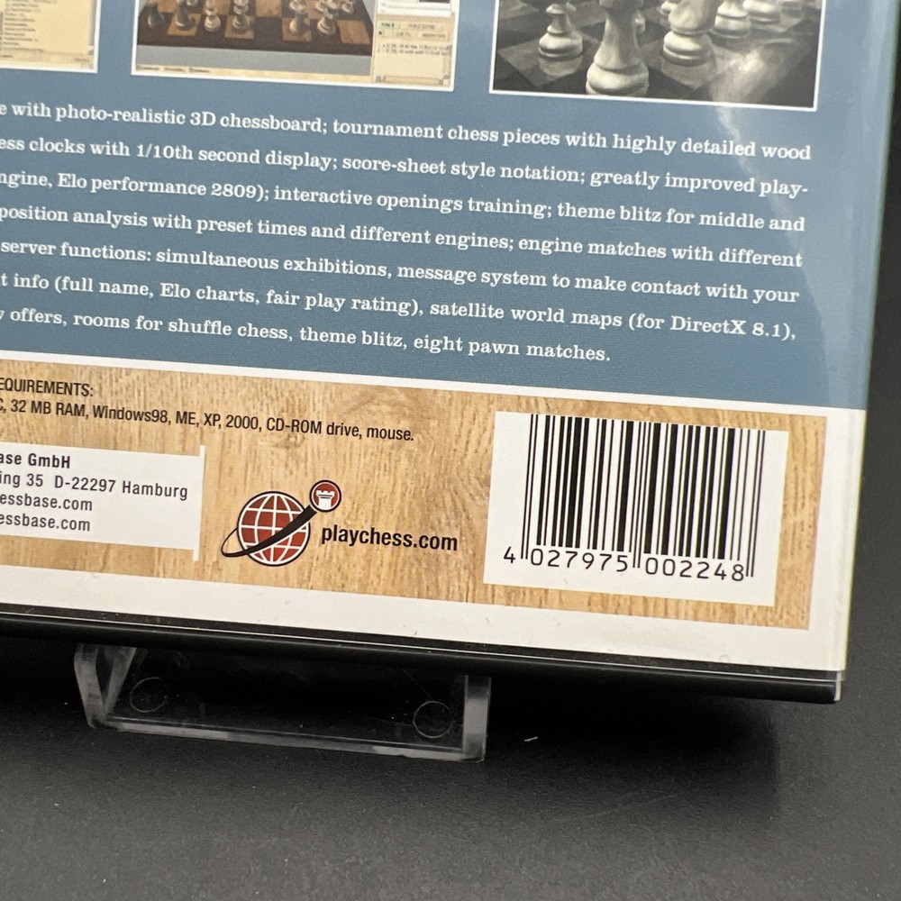 FRITZ 8 Chess Playing Software Chessbase PC CD-ROM 2004 Program That Has It All