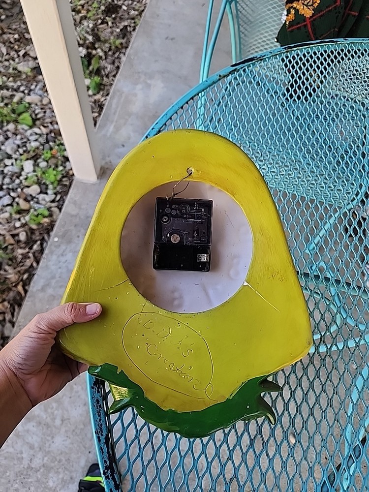 Vintage 1970s Ceramic Mushroom Wall Clock Not Working