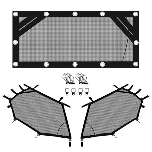 Window Net Roll Cage Mesh Net Guard Front Rear Right and Left Window Black