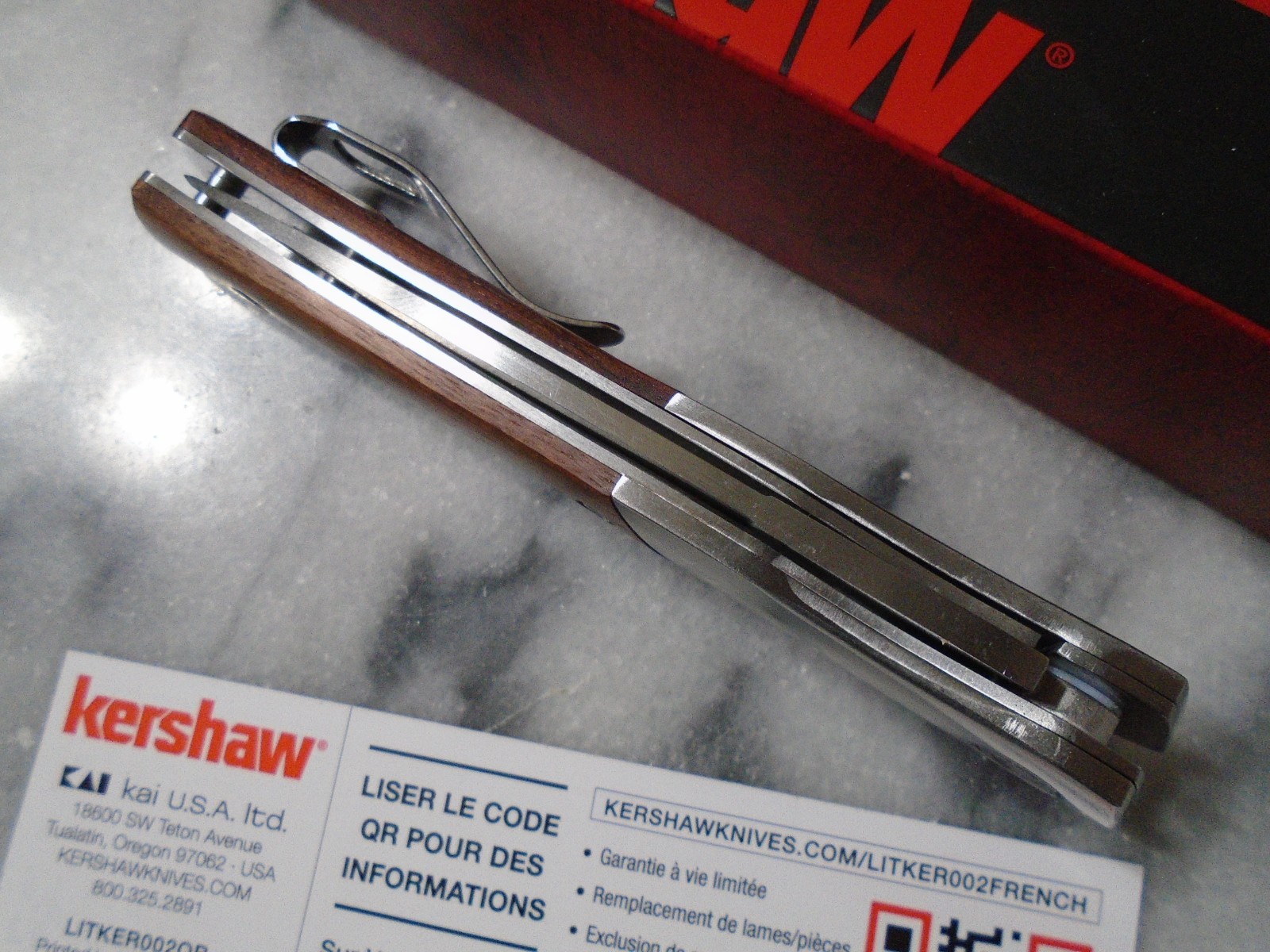 Kershaw Enhance Assisted Open Pocket Knife 8Cr13MoV Fancy Wood Folder 1419 New