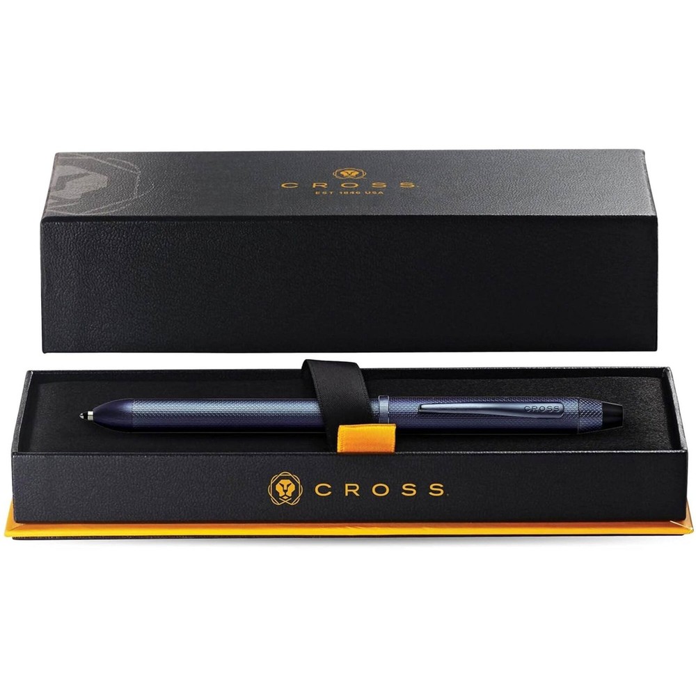 Cross Multifunction Pen Tech3+ Dark Blue PVD Diamond Pattern AT0090-25
