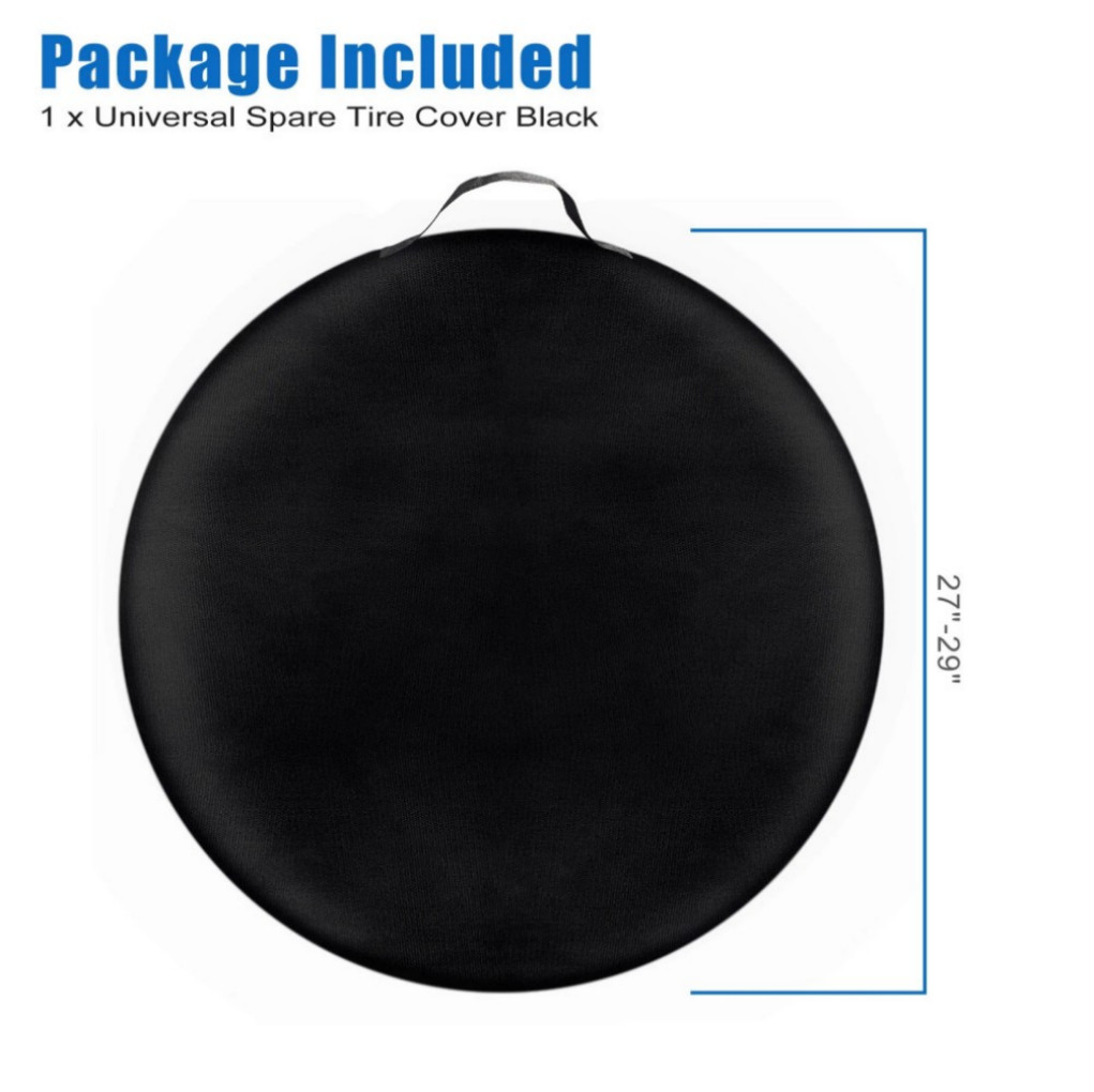 15'' Black DIY Spare Tire Cover Trailer Wheel & Tyre Protector Against Sun Rain