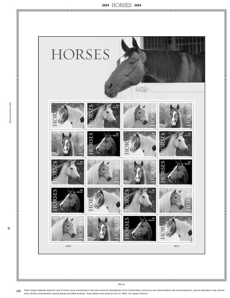 2024 U.S. Commemorative Plate Block Supplement (White Ace Alternative)