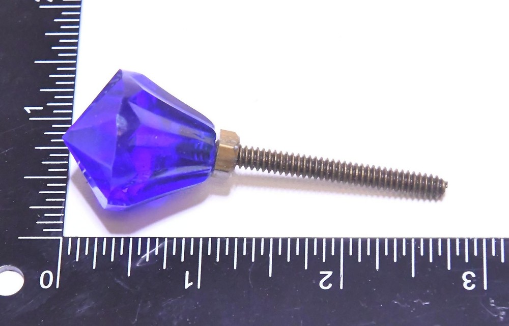 RARE 6 VINTAGE COBALT BLUE GLASS DRAWER PULLS KNOBS