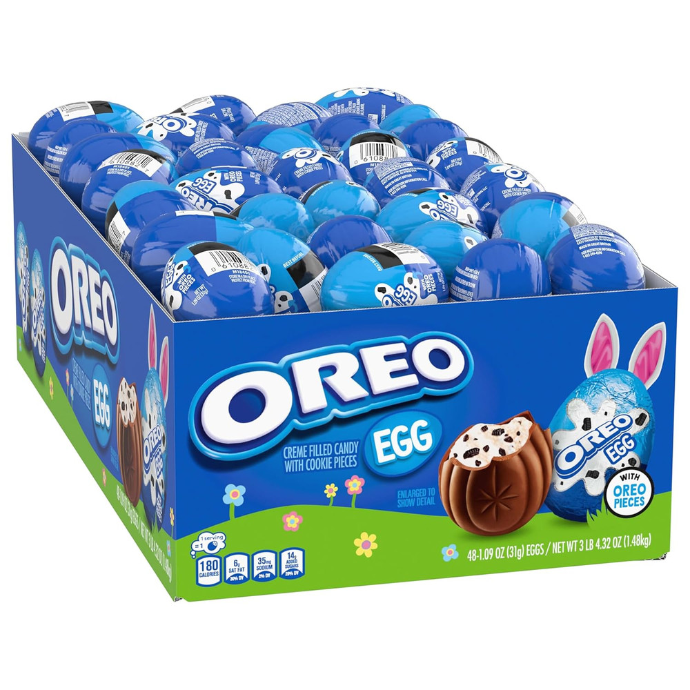 OREO Creme Filled Chocolate Candy Easter Egg, Bulk Easter Candy, 48 - 1.09 Oz Eg