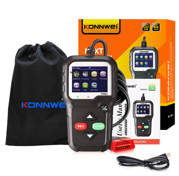 KW680 OBD2 Automotive Fault Diagnosis Instrument Scanner Code Reader Decoder