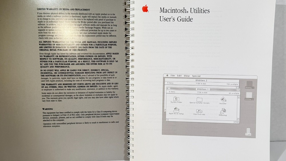 Vintage Macintosh Manuals! Mac II Owner's Guide, Utilities User's Guide,Ref Card