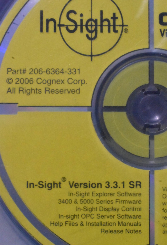 Cognex 206-6364-331 In-Sight Explorer Software Version 3.31 SR