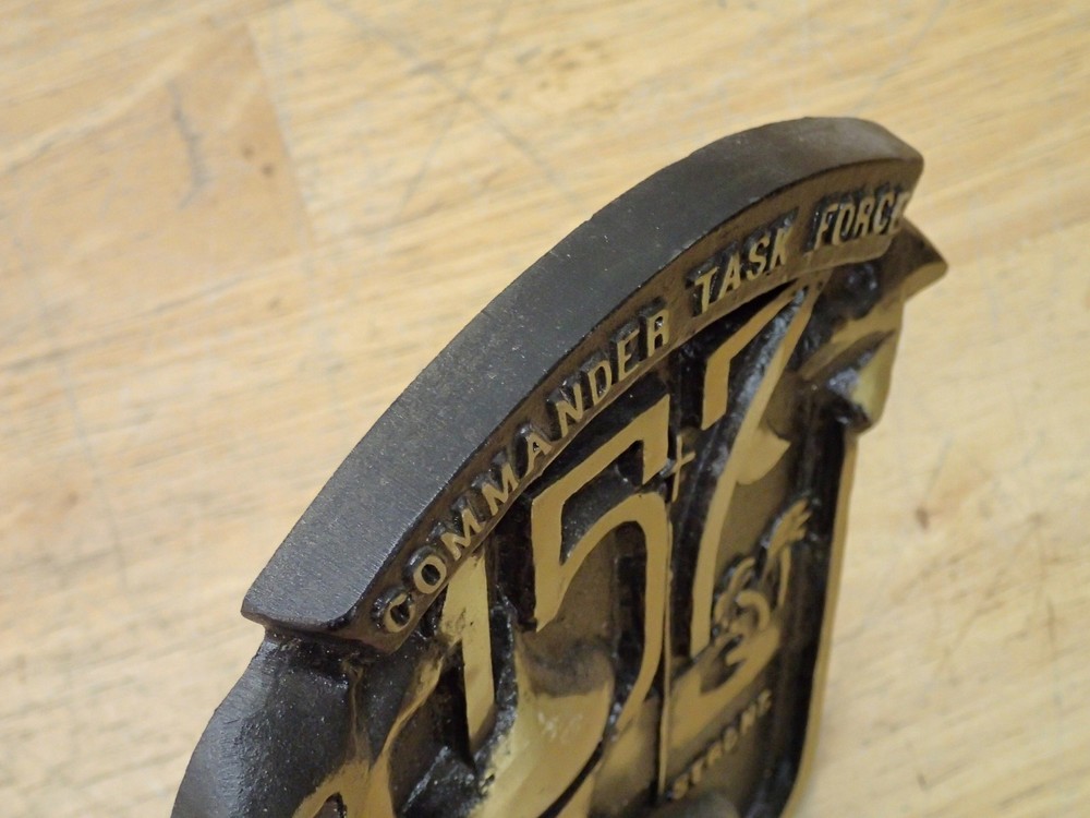Vintage US Navy Commander Submarine Task Force 157 Brass Plaque