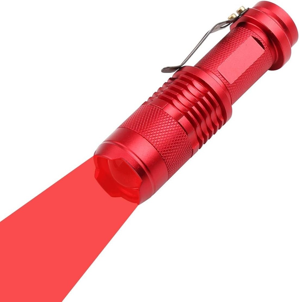 Scalable Red LED 3 Mode Long Range Red Beam Red Light Flashlight, Red Flashli...