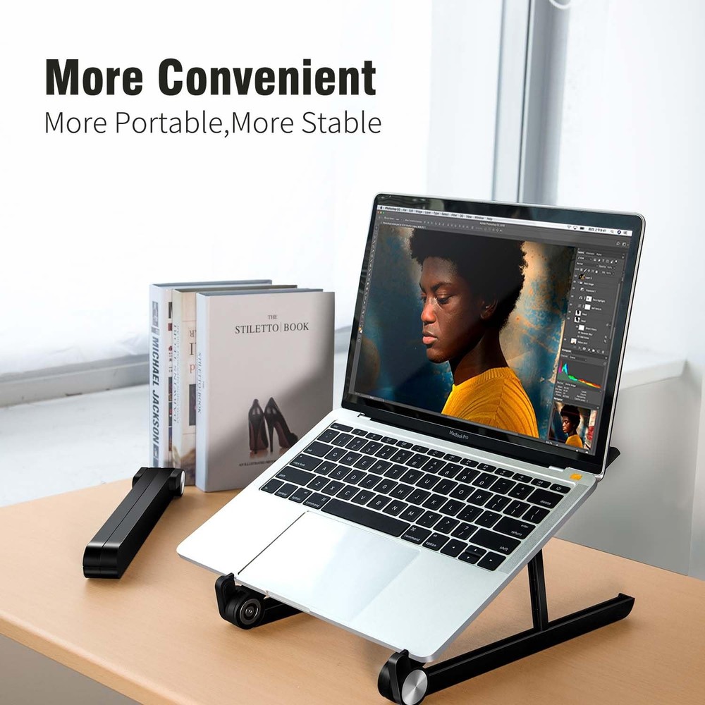 Laptop Stand, 2-Level Height Adjustable Ergonomic Computer Riser, Portable 0....