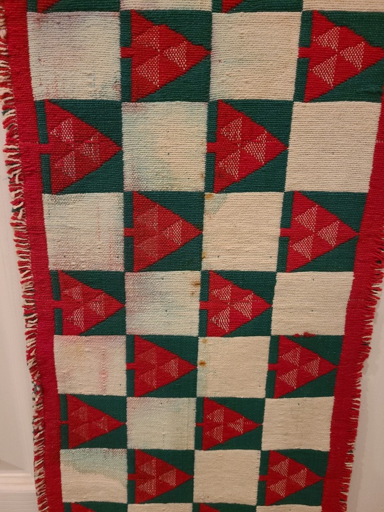 Christmas Table Runner Checkered Tree Pattern 12.5" x 67" Tree Checker