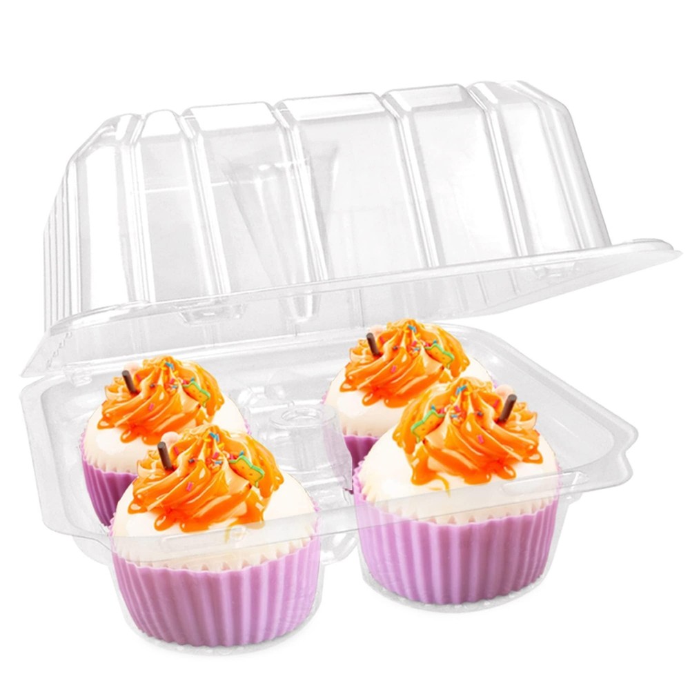 20 Pack 4compartment Clear Plastic Cupcake Boxes 4cavity Cupcake Holders Clear C