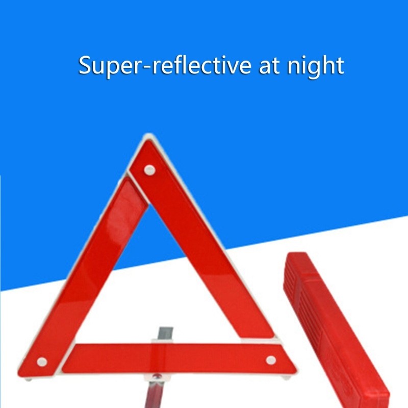 Triangle Reflective Warning Sign Foldable Red Car Hazard Breakdown Warning Stand