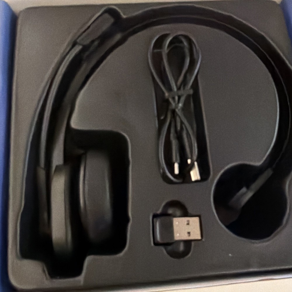 Bluetooth Headset with USB Dongle for Computer, Single-Ear Wireless Headset w...