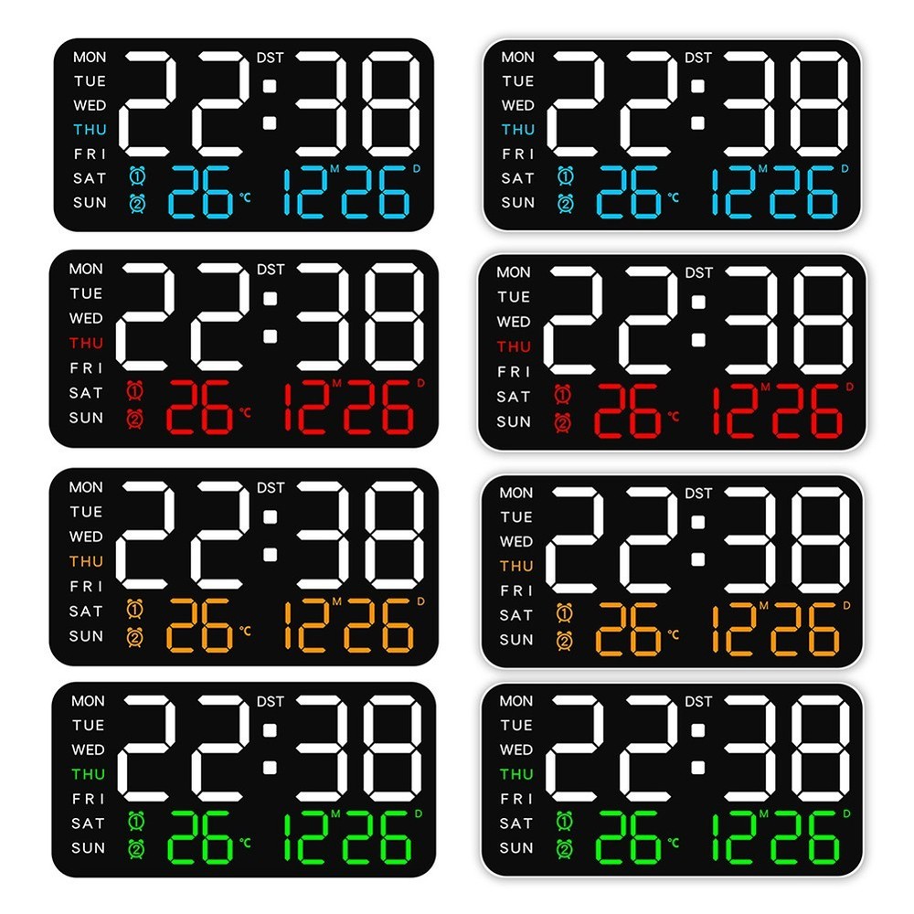 Modern Electronic Alarm Clock with Comprehensive Display and Flexible Setup