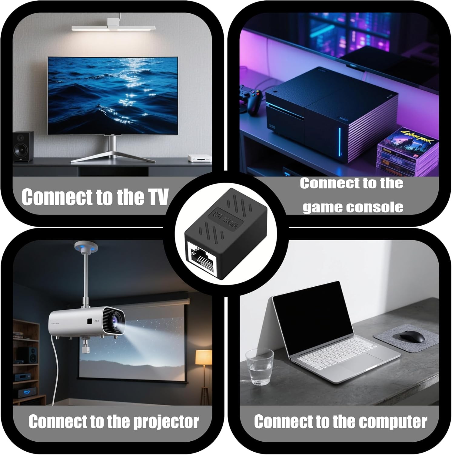 RJ45 Inline Coupler Cat7 Cat6 Cat5e Cat5 Ethernet LAN Network Cable Adapter Lot