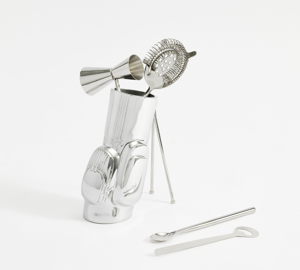 Pottery Barn Figural Golf 5-Piece Bar Tool Set