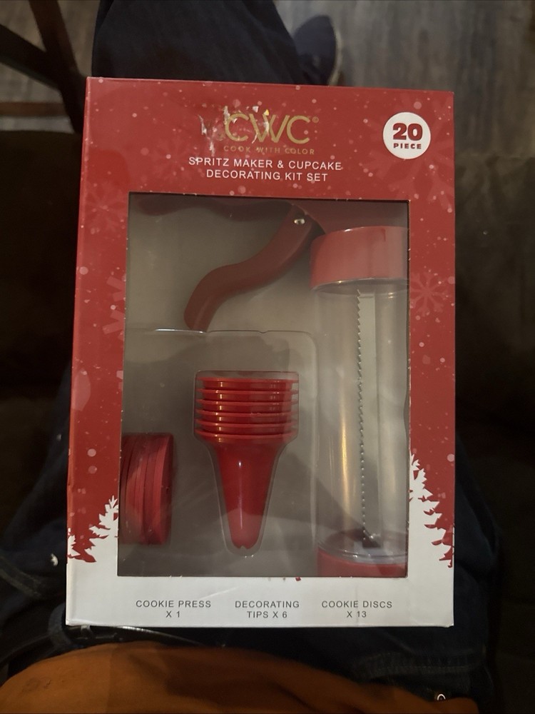 CWC Spritz Maker & Cupcake Decorating Kit Set Cookie Press 20 Piece Baking New