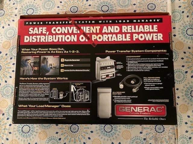 Generac Portable Generator Power Transfer System With Load Manager Model 1276-1