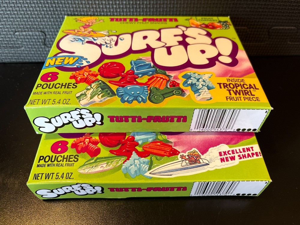Surfs Up fruit snacks - 2 empty custom design display boxes