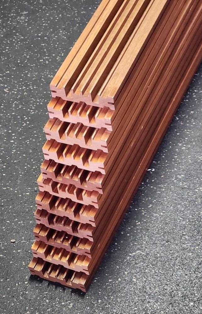 Acoustic sound diffusers Solid Mahogany 48" x 4" x 1"